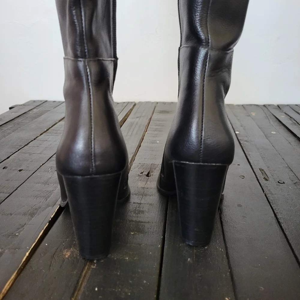 STEVEN NWOT Black Thigh High Boots Women's 5 Over the Knee Heeled Heels Sexy OTK